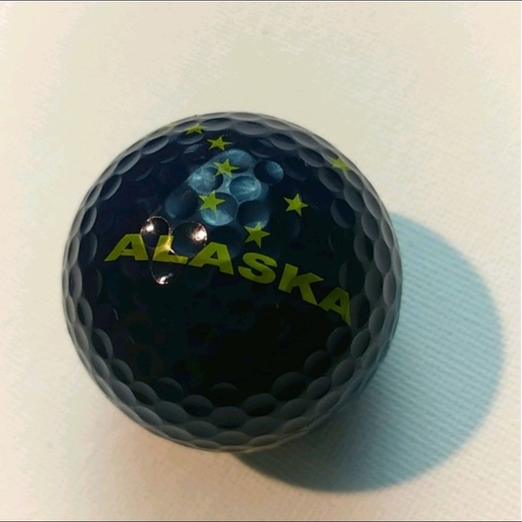 4/$15 🌻 Collectors Black & Gold Alaska Golf Ball - Picture 1 of 2